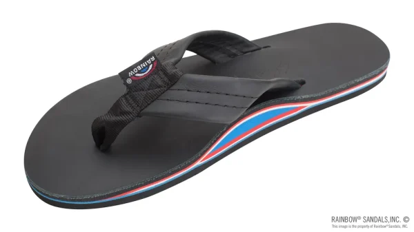 The Americana – Women’s Single Layer Classic Leather Red White & Blue Mid Sole with a 1″ Strap