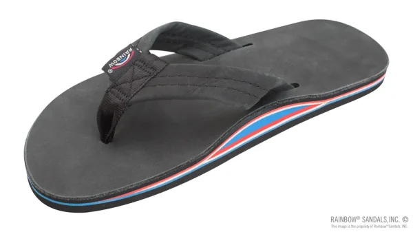 The Americana – Men’s Single layer Premier  Leather Red White & Blue Mid Sole
