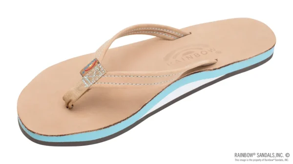 The Tropics – Single Layer Premier Leather with Colorful Mid Sole and a 1/2″ Narrow Strap